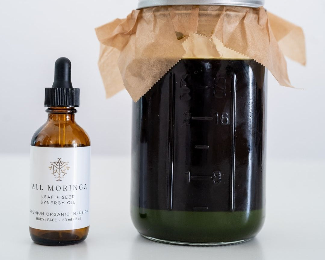 Moringa Leaf + Seed Whole-Plant Nutrition Oil – Face & Body Oil for Damage Sensitive, Skin Repair 2oz