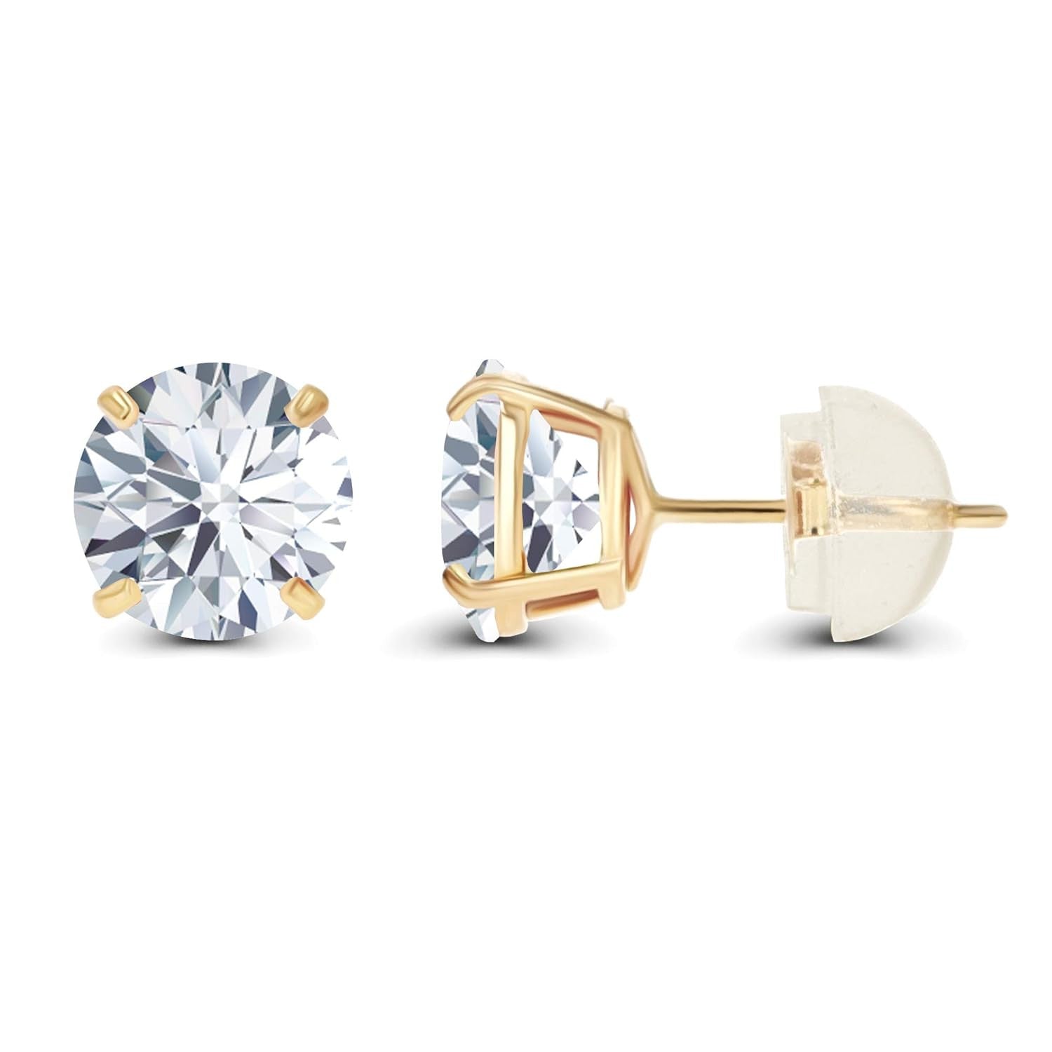 1.50 CTW AGI Certified Lab - Grown Diamond Stud Earrings in 14K White or Yellow Gold | F - G Color | VS Clarity | Ethical Luxury - KMT WAREHOUSE