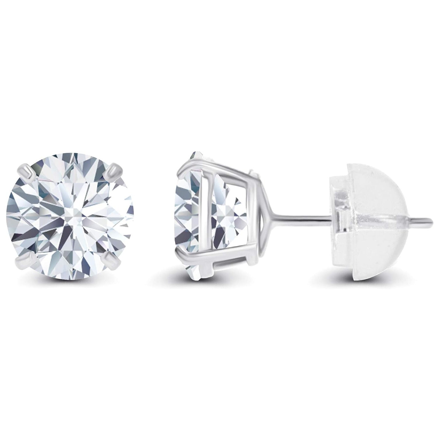 1.50 CTW AGI Certified Lab - Grown Diamond Stud Earrings in 14K White or Yellow Gold | F - G Color | VS Clarity | Ethical Luxury - KMT WAREHOUSE