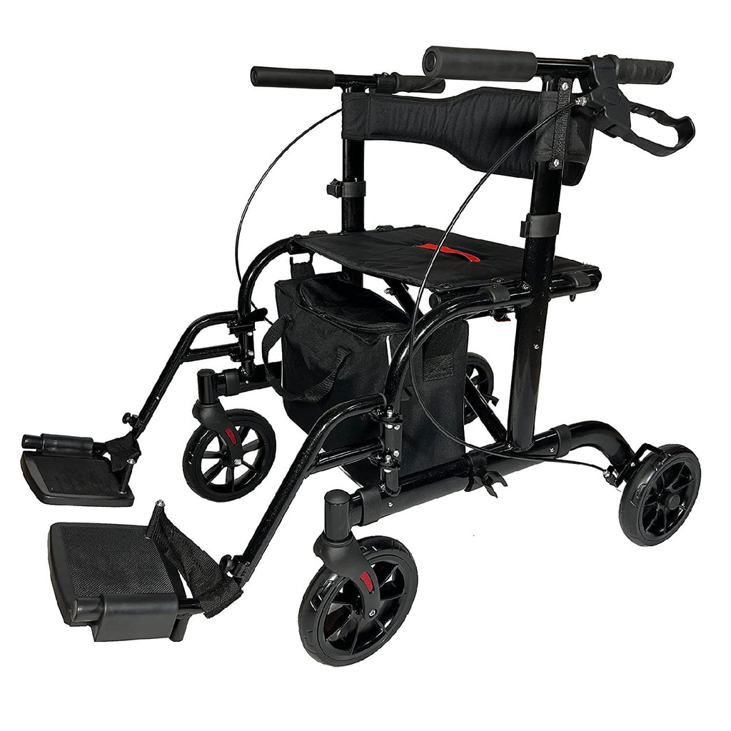 2 IN 1 Rolling Rollator Walker - KMT WAREHOUSE