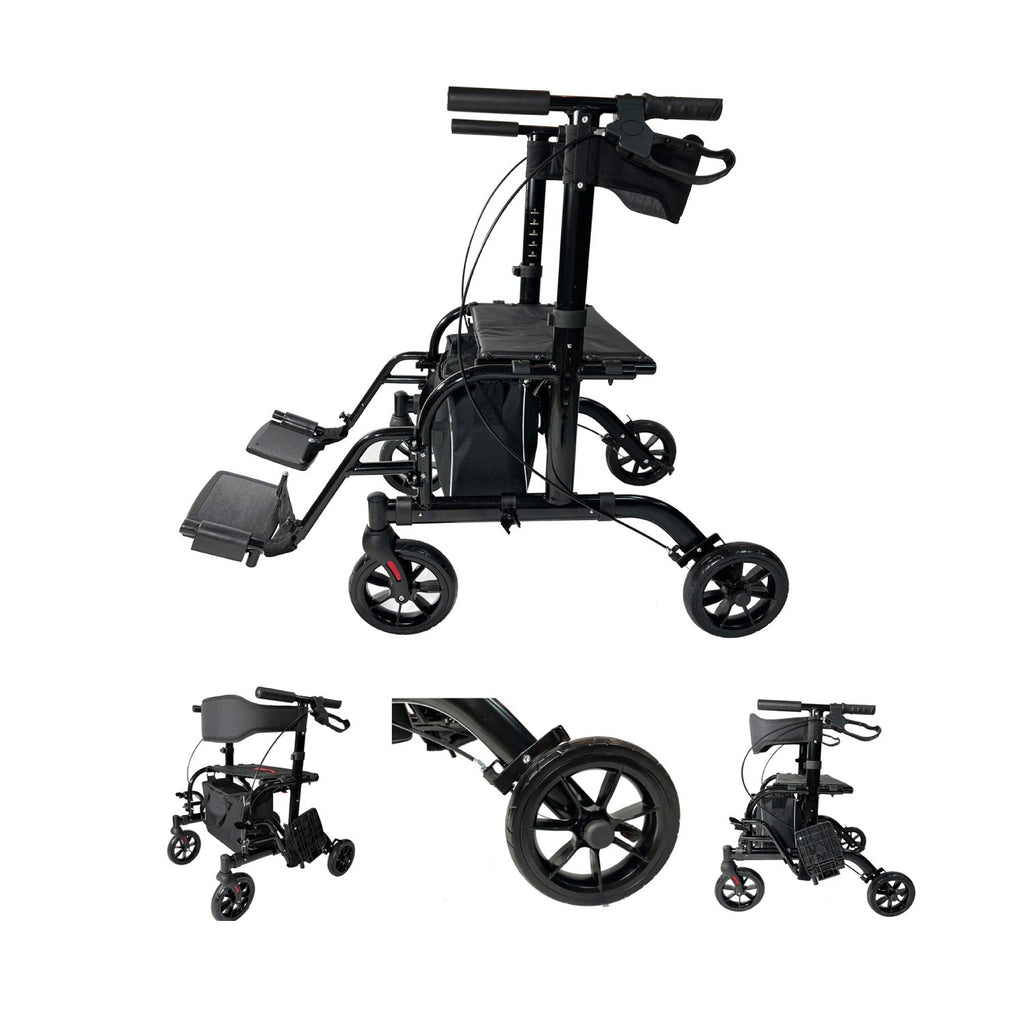 2 IN 1 Rolling Rollator Walker - KMT WAREHOUSE