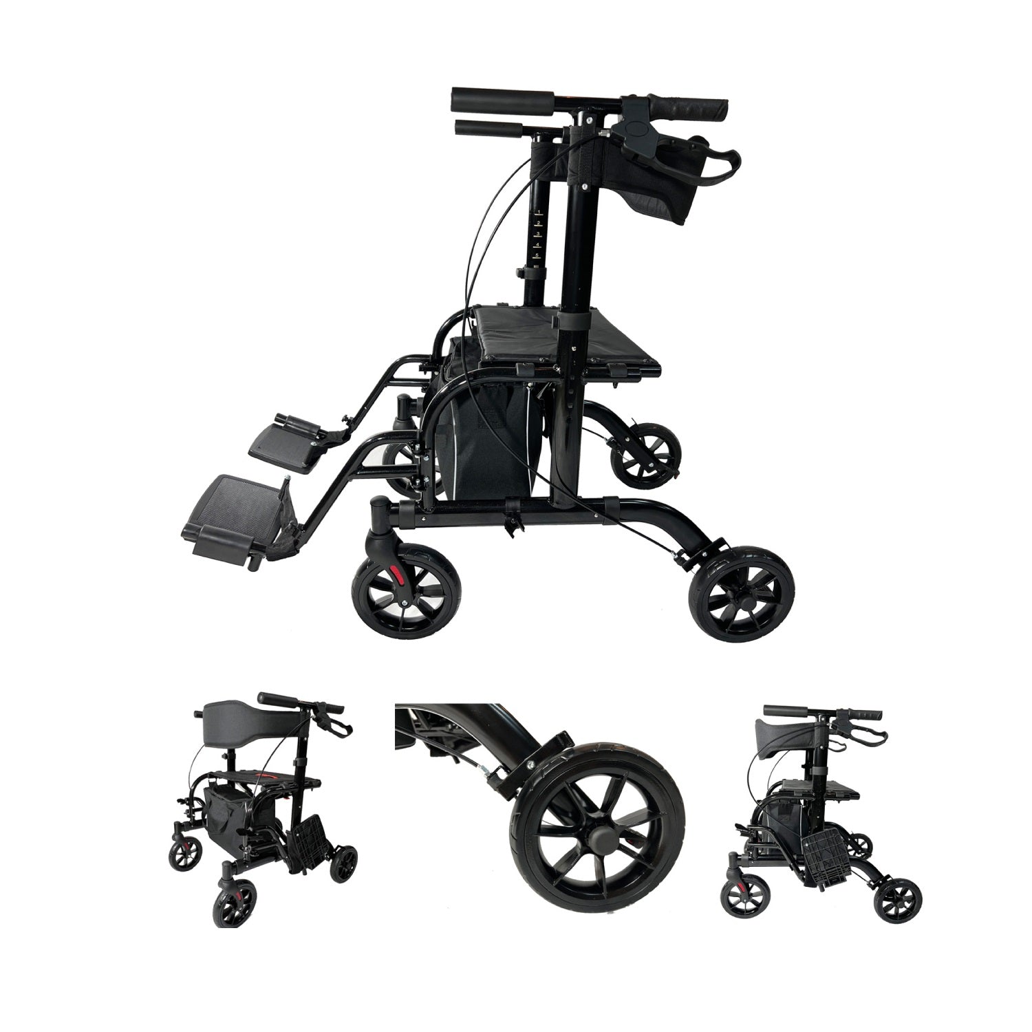 2 IN 1 Rolling Rollator Walker - KMT WAREHOUSE