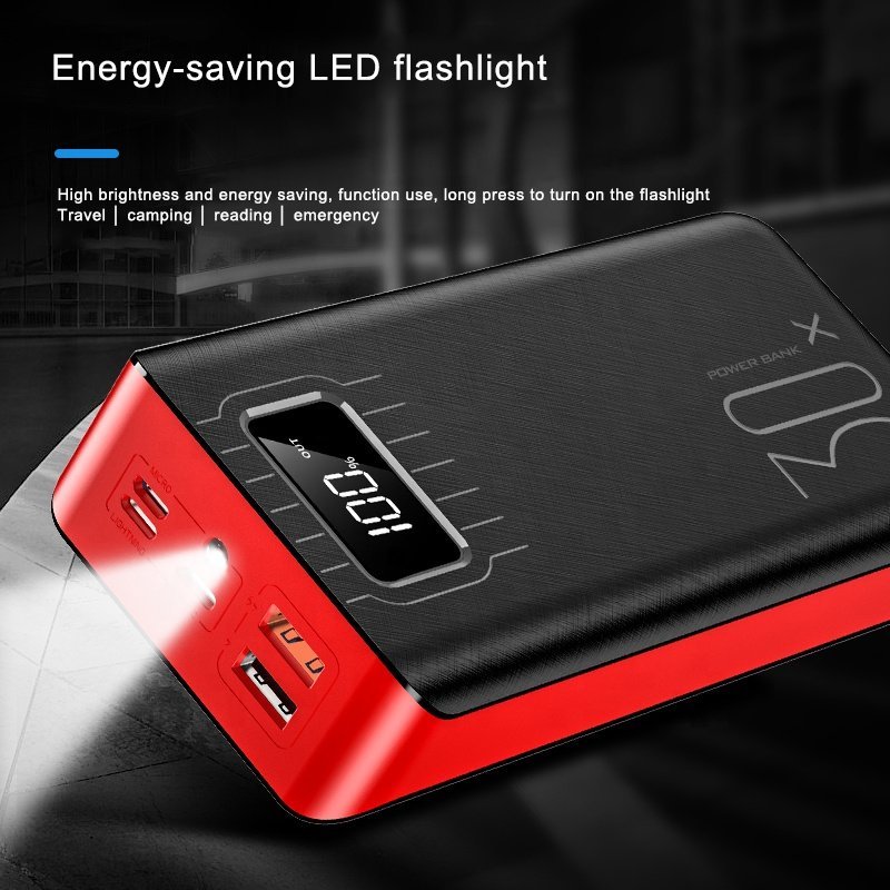 20000mAh External Battery Power Bank Dual USB With LED Flashlight - KMT WAREHOUSE