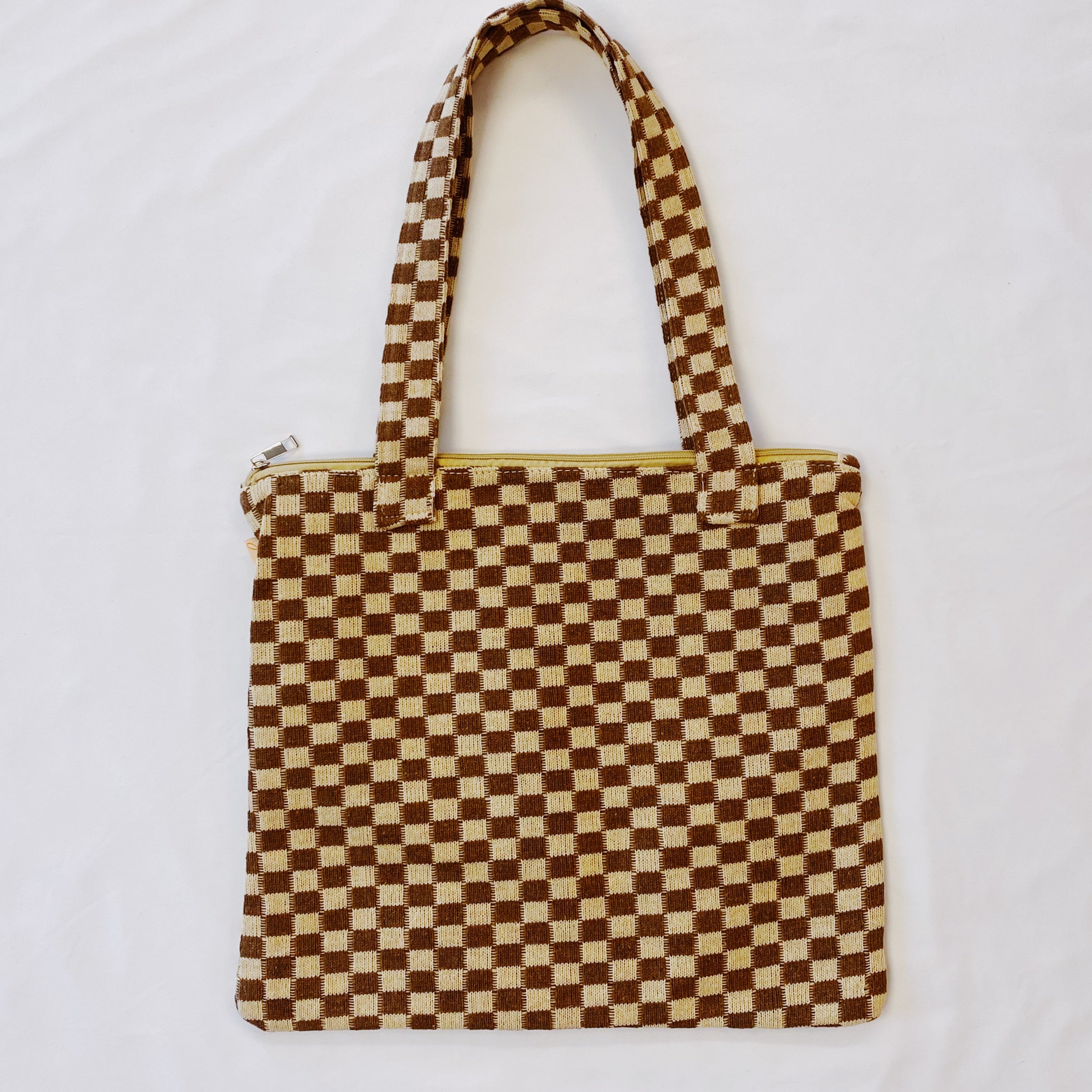 Check Yourself Wellness Tote - Checkered Yoga & Spa Essentials Bag