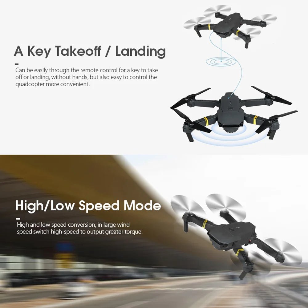 4K HD Dual Camera RC FPV WiFi Portable Wide Angle Foldable Quadcopter Drone - KMT WAREHOUSE