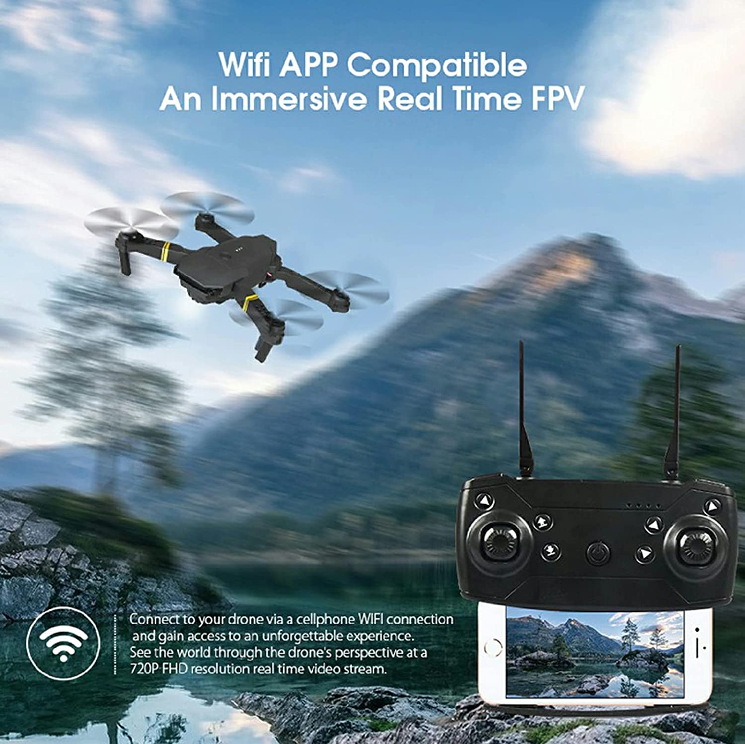 4K HD Dual Camera RC FPV WiFi Portable Wide Angle Foldable Quadcopter Drone - KMT WAREHOUSE