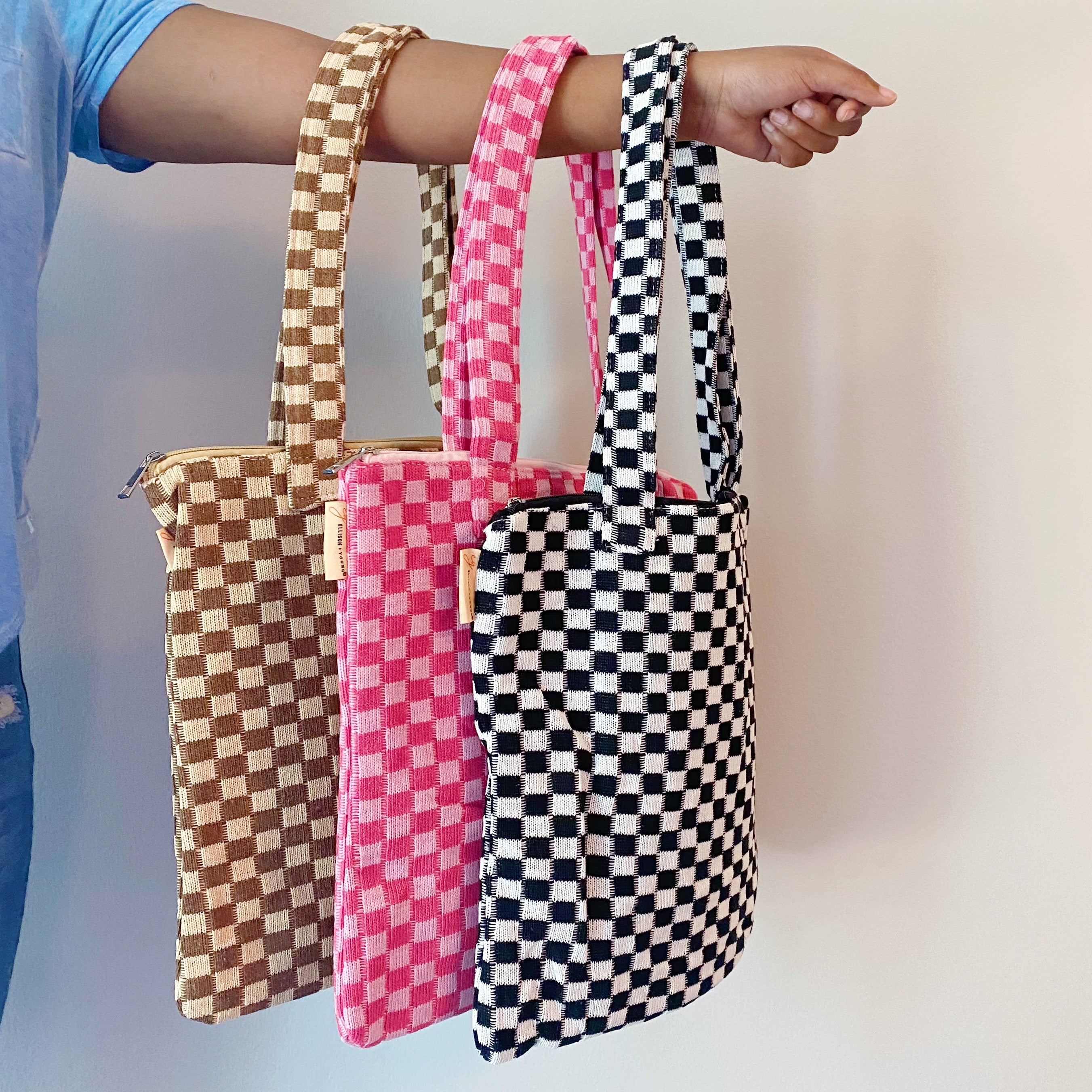 Check Yourself Wellness Tote - Checkered Yoga & Spa Essentials Bag