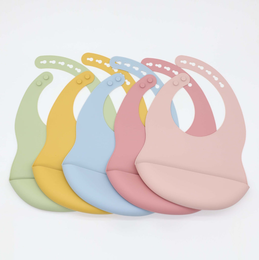 Baby Solid Color Food Grade Silicone Bibs - KMT WAREHOUSE