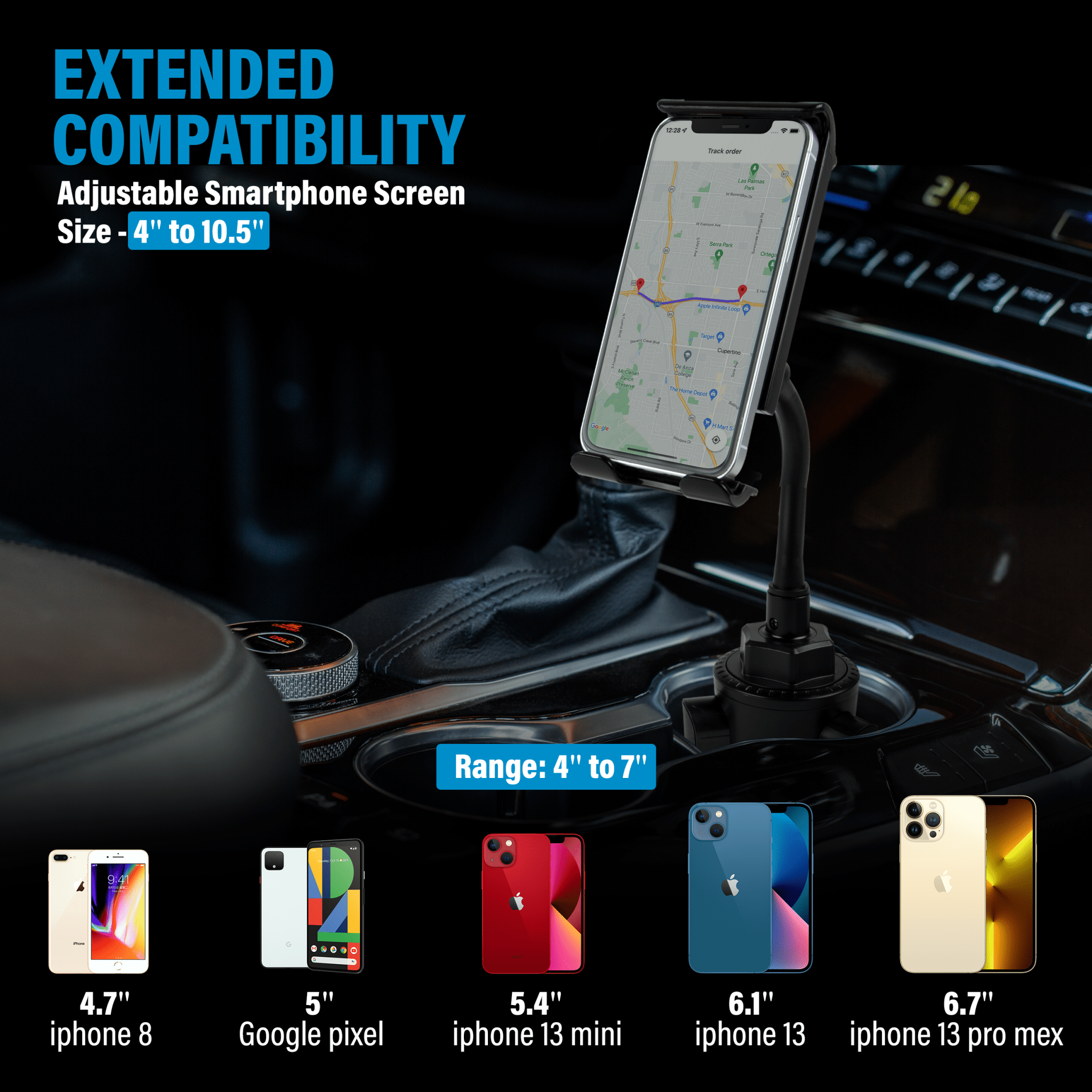 Cup Car Mount Holder 2 - In - 1 Tablet and Smartphone - KMT WAREHOUSE