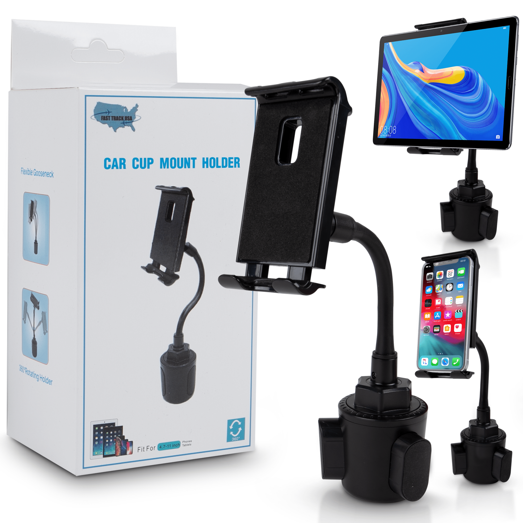 Cup Car Mount Holder 2 - In - 1 Tablet and Smartphone - KMT WAREHOUSE