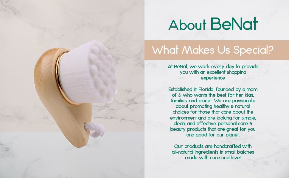 Facial Brush with Bamboo Handle - KMT WAREHOUSE