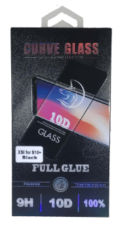 Galaxy S10 PLUS Full Glue HARD Tempered Glass On All Over The Screen Curved Frame Black - KMT WAREHOUSE