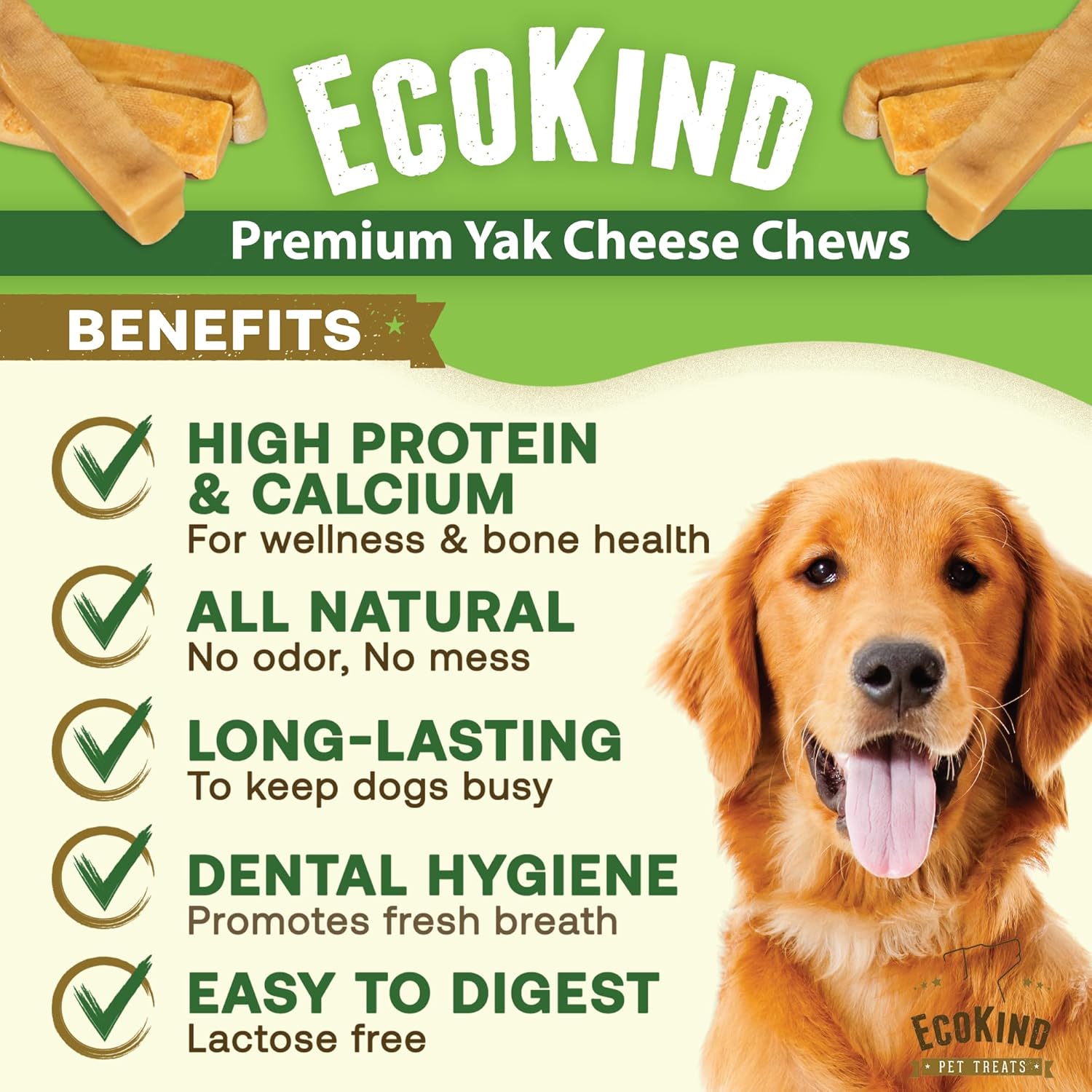 Gold Yak Chews for Large Dogs (1 lb to 5lb Bags) - KMT WAREHOUSE