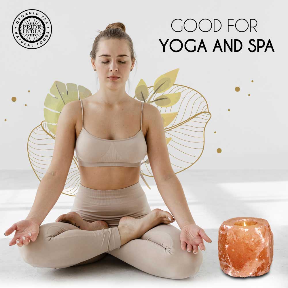 Himalayan Pink Salt Tea Light Holder by Pride of India – Salt Candle Holder – Room Décor Item – Great for Creating an Ambiance – Ideal for Home & Spa Uses – Natural Shape - KMT WAREHOUSE