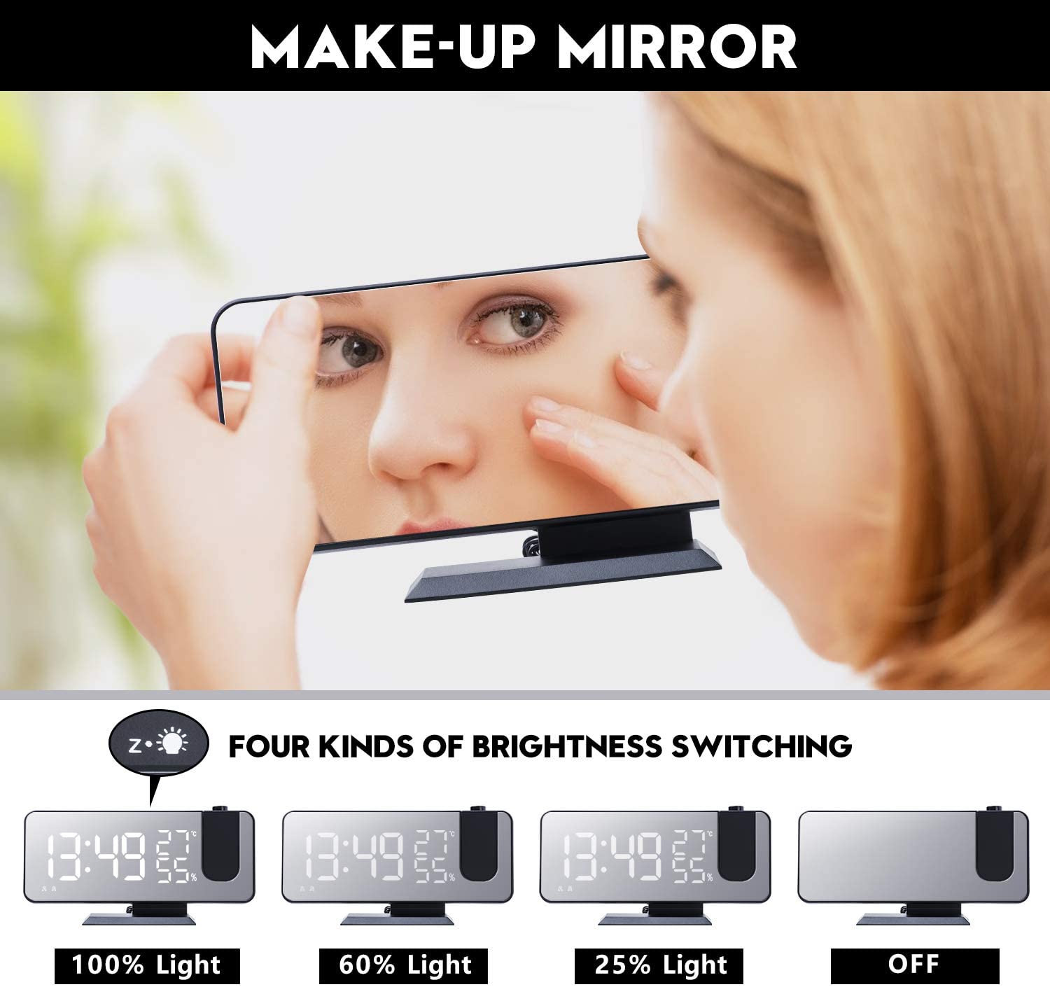 LED Projection Digital Alarm Clock Phone Charger - KMT WAREHOUSE