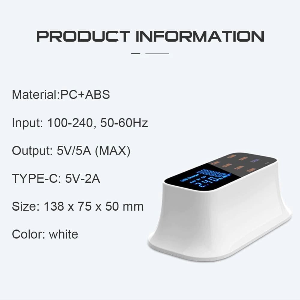 Multi - Port USB Charger Station Type C - KMT WAREHOUSE