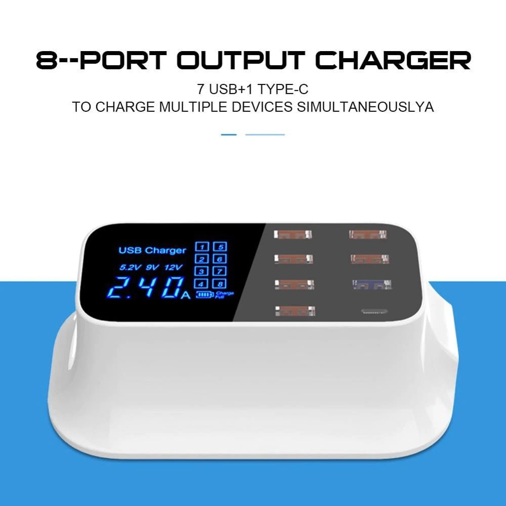 Multi - Port USB Charger Station Type C - KMT WAREHOUSE