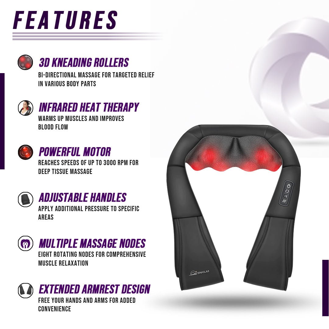 Neck and Shoulder Massager w/Heat - KMT WAREHOUSE