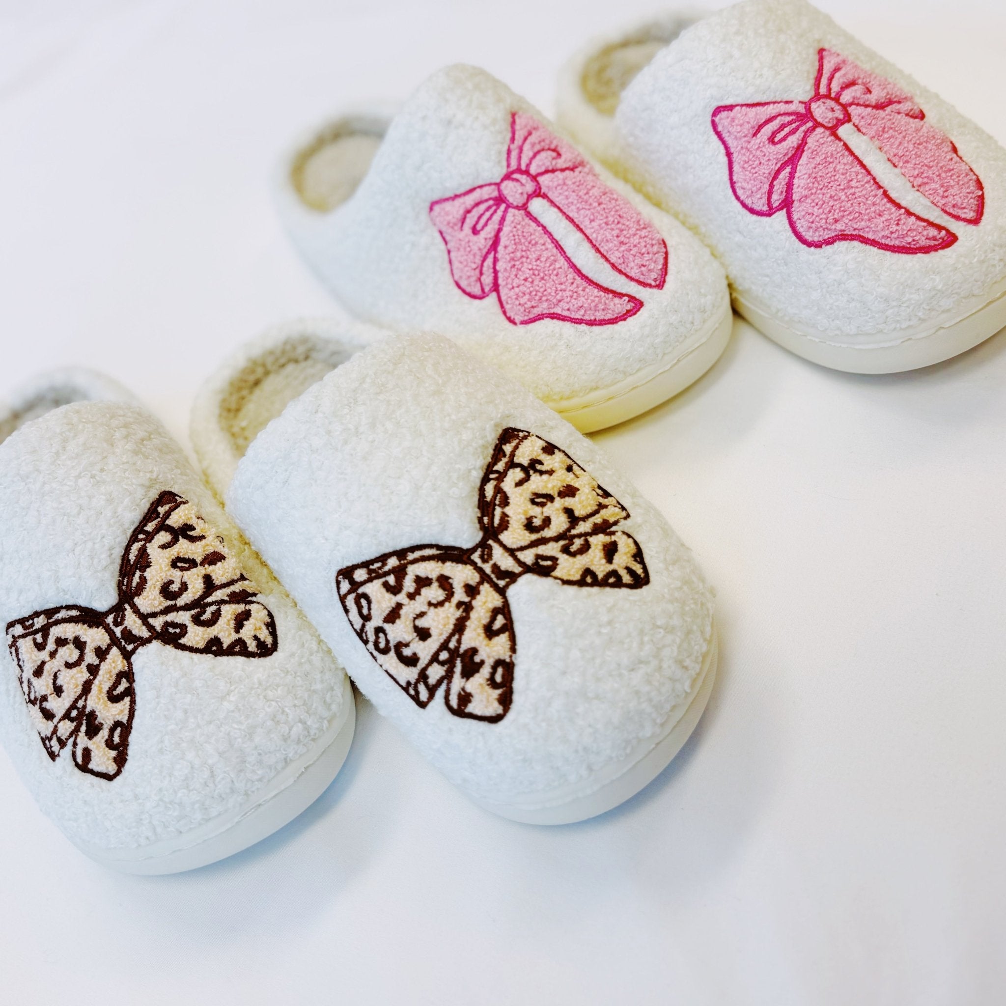 Pink Lounge Bow Cozy Slippers - KMT WAREHOUSE