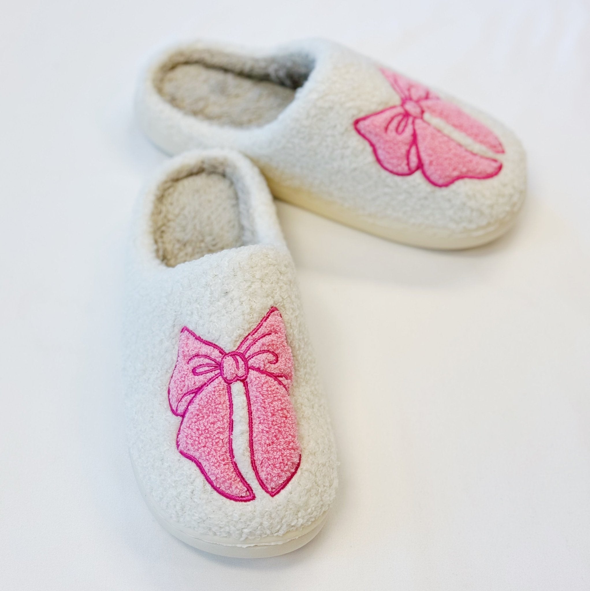 Pink Lounge Bow Cozy Slippers - KMT WAREHOUSE