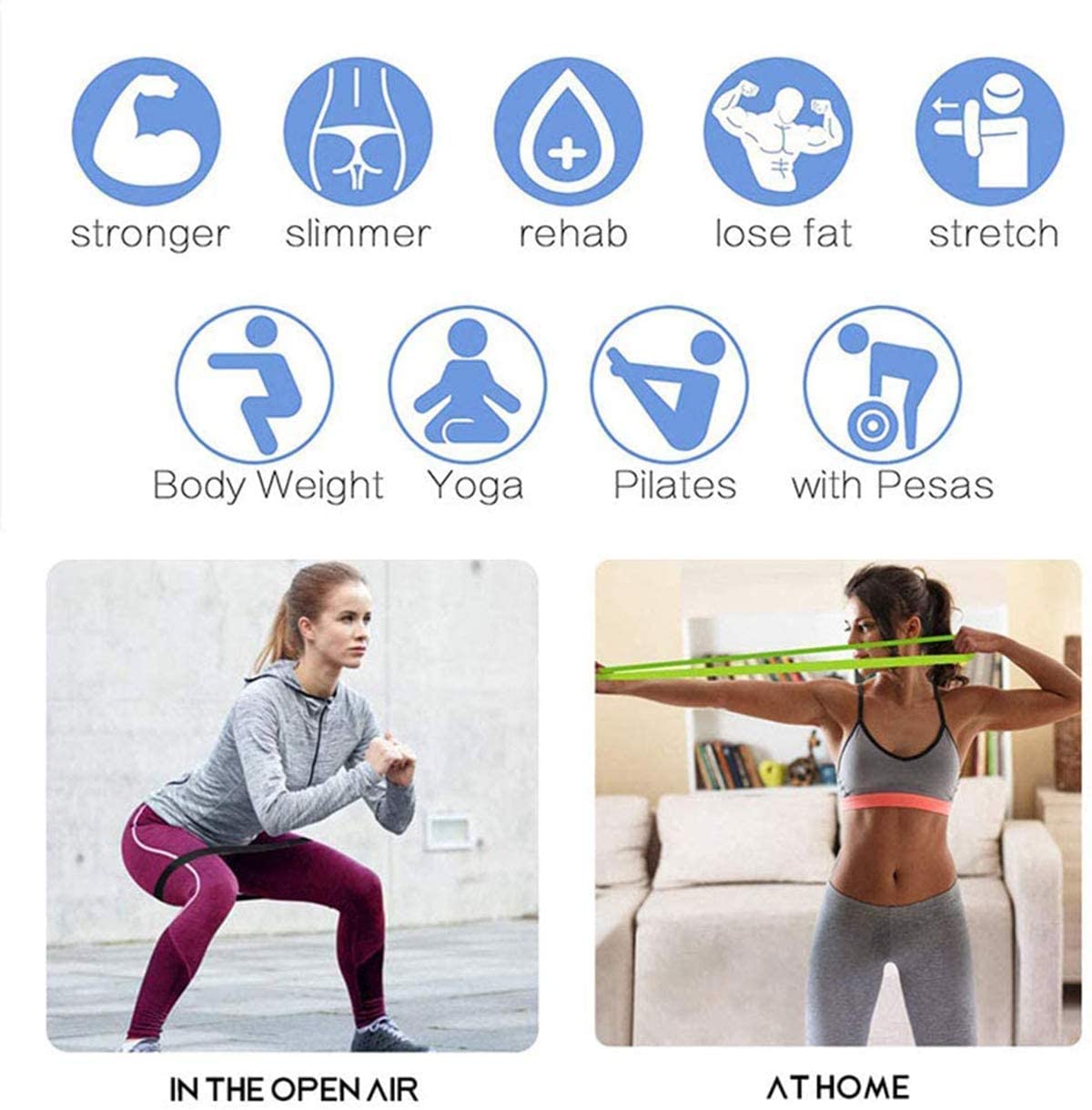 Resistance Exercise Bands 5pcs - KMT WAREHOUSE