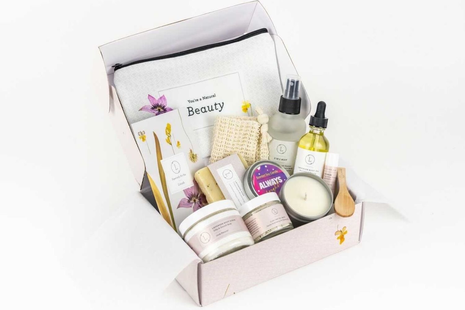 Spa Gift Box, Natural Lavender Bath & Body Relaxing Package for Friend - KMT WAREHOUSE