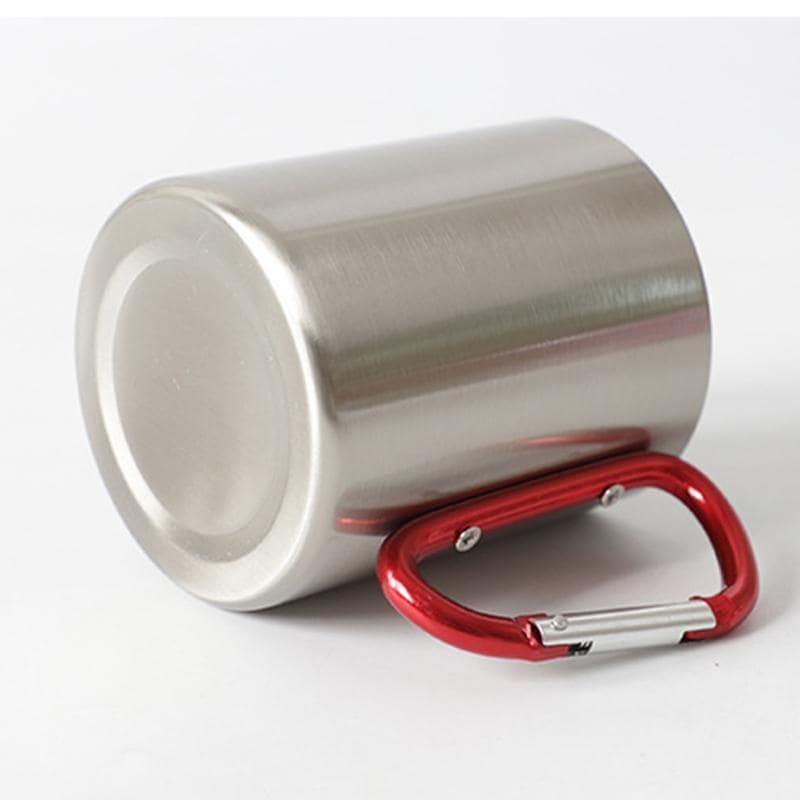 Stainless Steel Double Wall Carabiner Mug 10oz - KMT WAREHOUSE