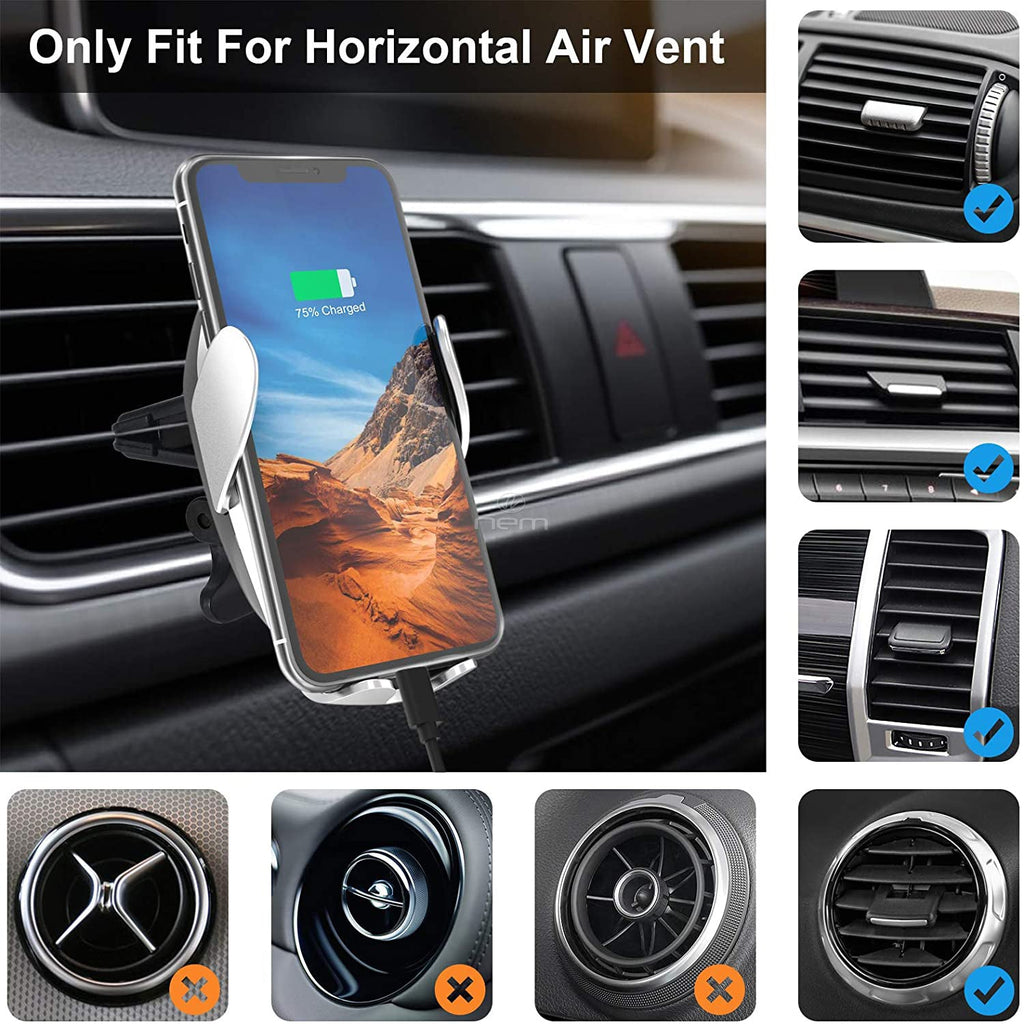 Universal Wireless Car Phone Charger Mount Holder Automatic Clamping - KMT WAREHOUSE