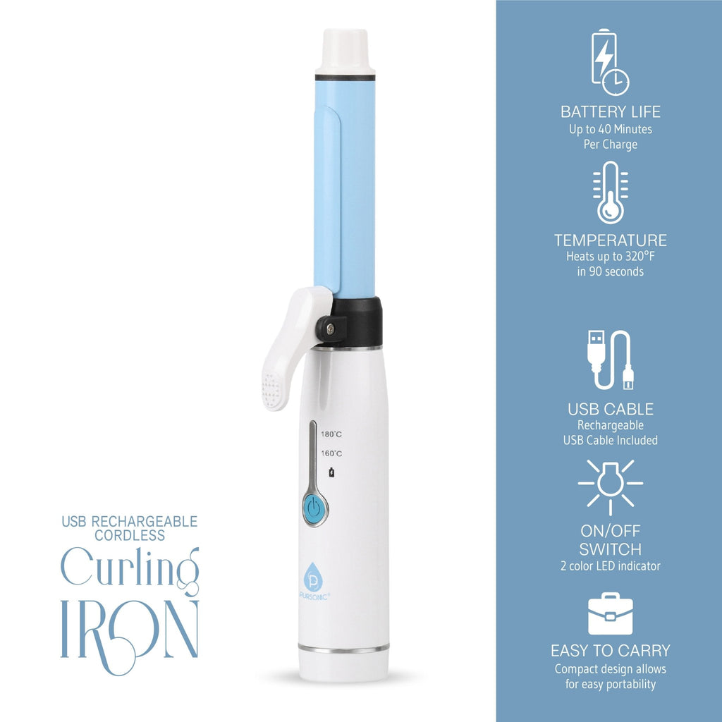 USB Rechargeable Cordless Curling Iron - KMT WAREHOUSE